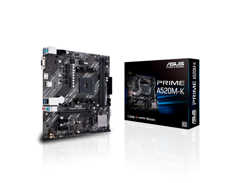PLACA MADRE ASUS PRIME A520M-K, AM4, AMD SVL DDR4
